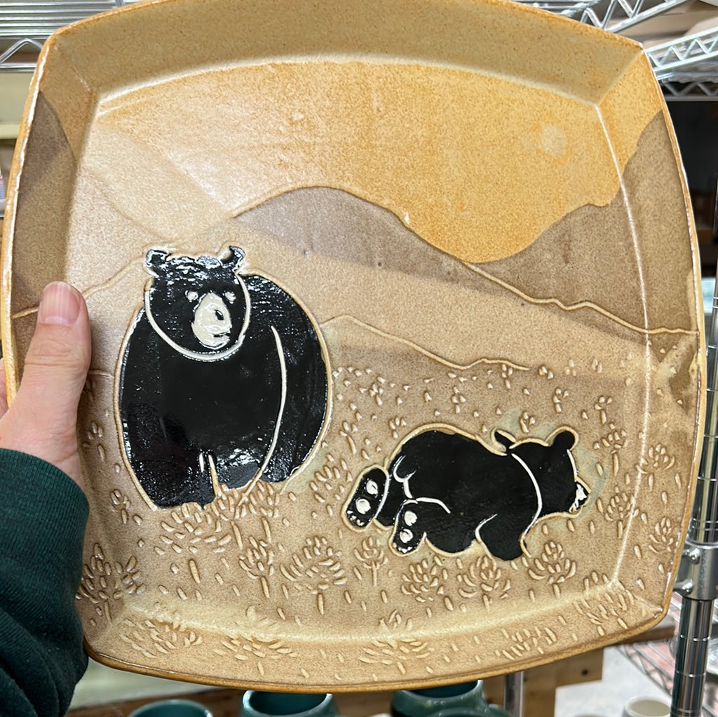 Summer Bear extra Large Plate in Gold