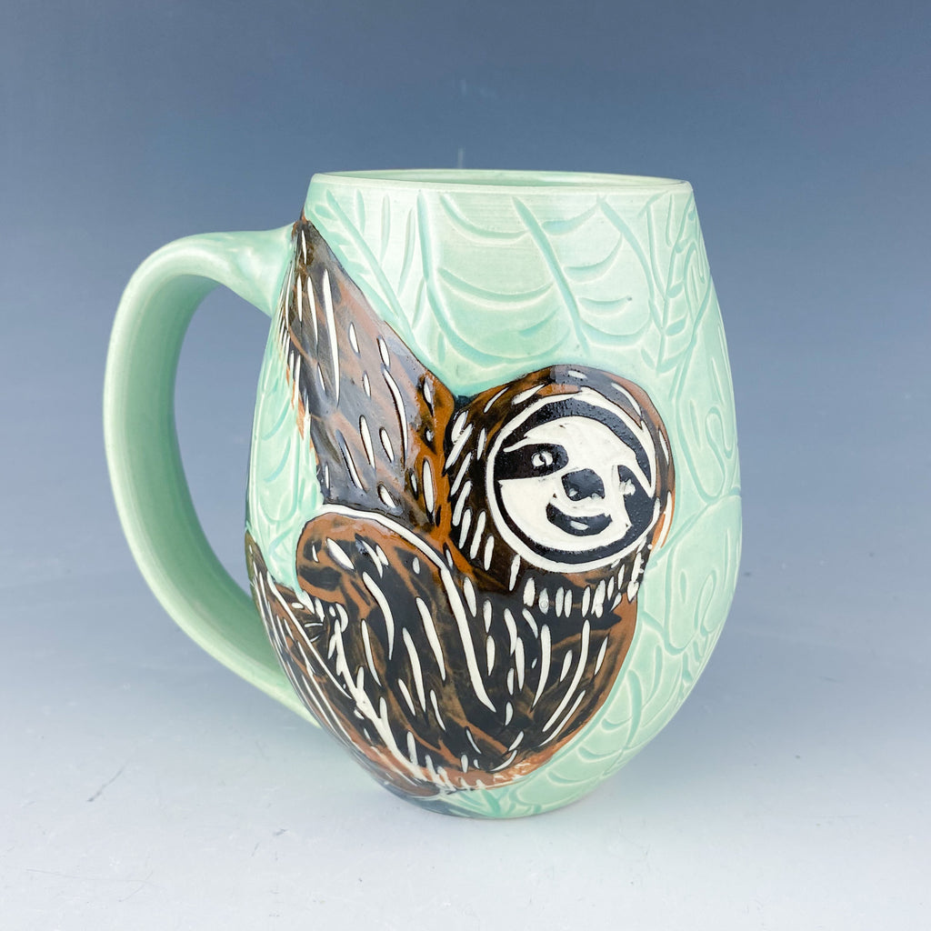 Sloth Mug in Aqua