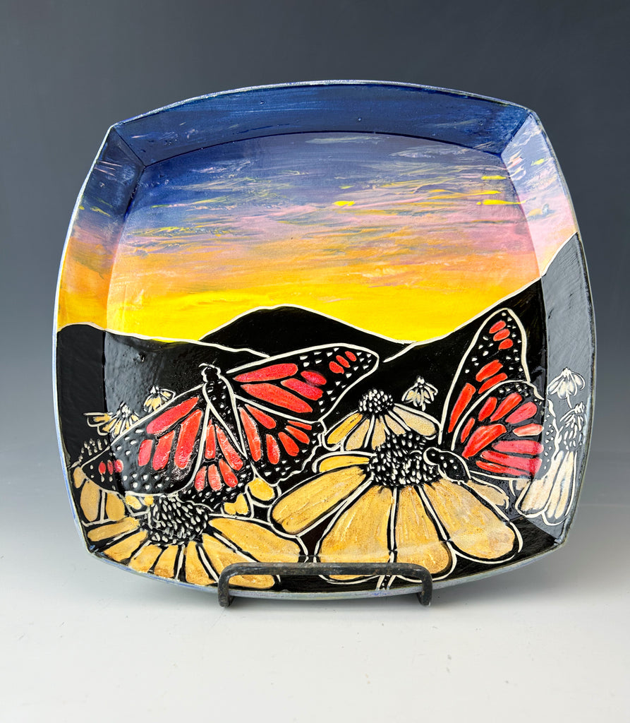 Sunset Butterfly Plate Extra Large