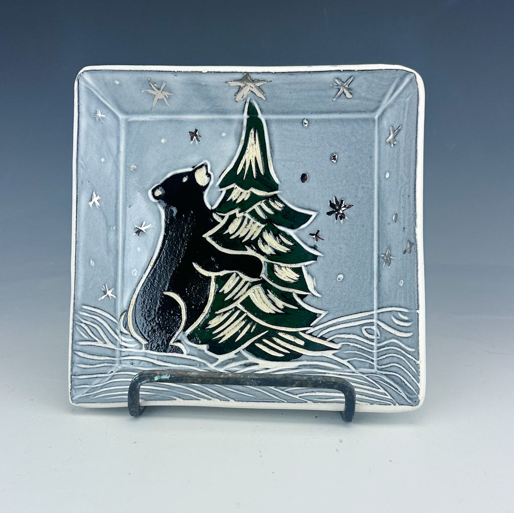 Bear Small Plate in White