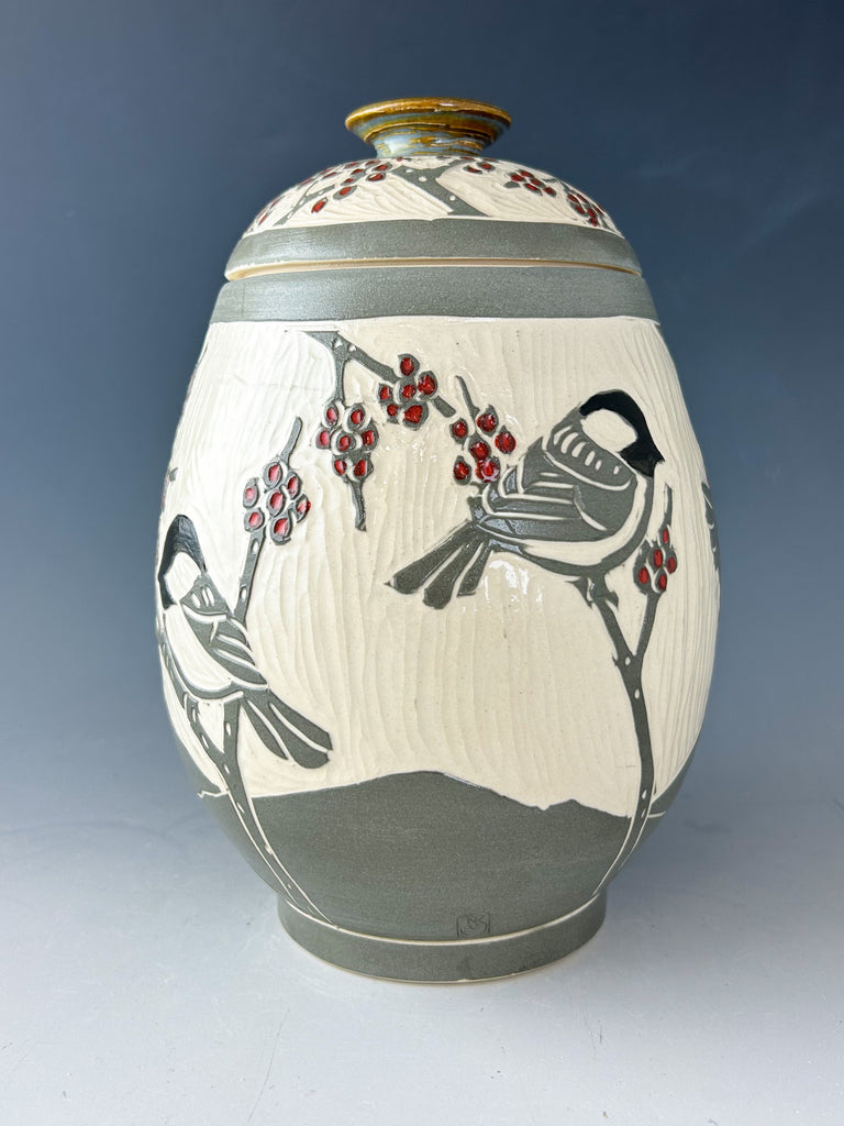 Chickadee Canister in Gray