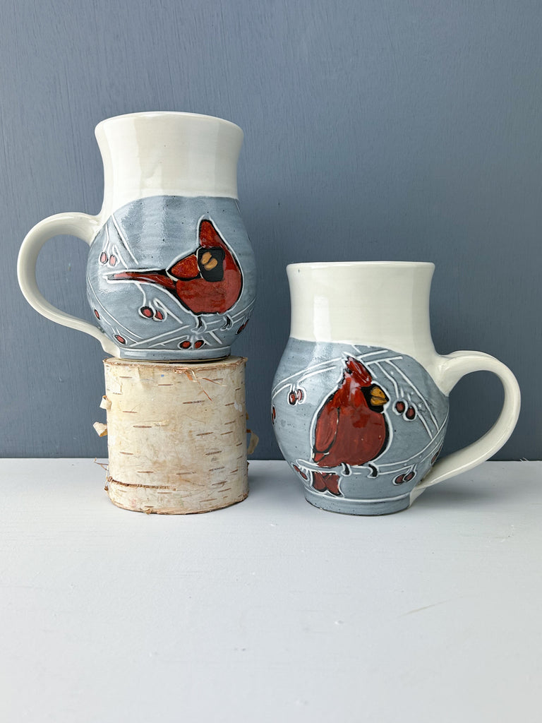 Cardinal Berry Mug in White