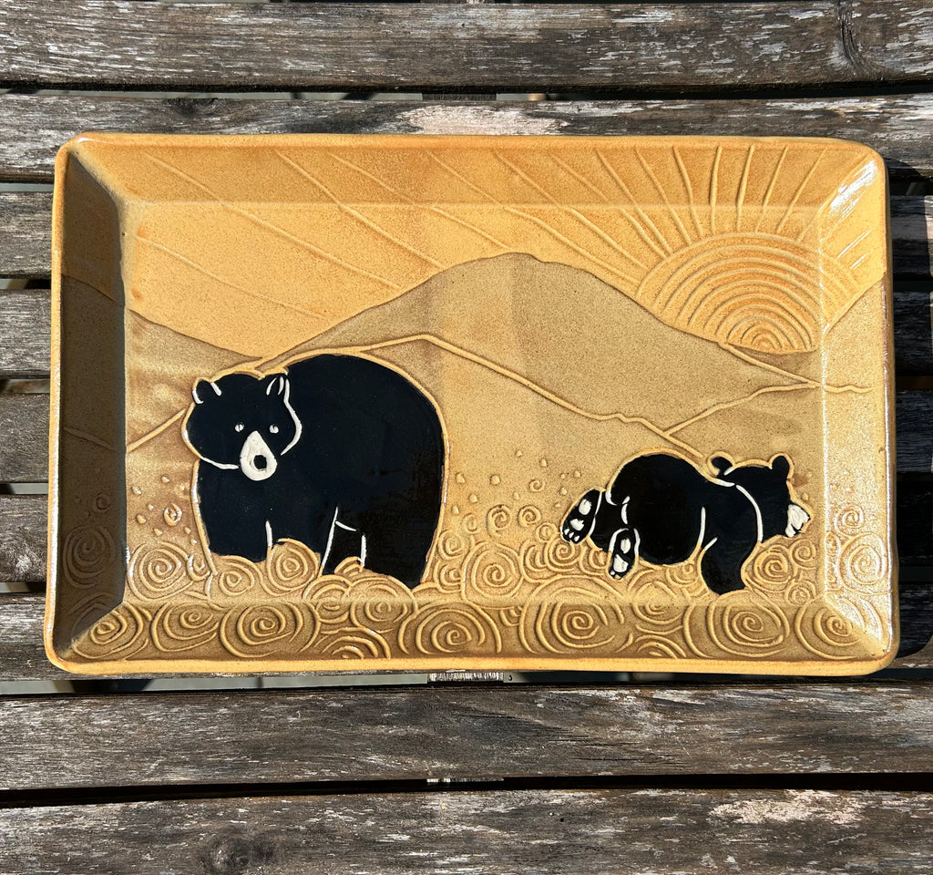 Summer Bear Tray in Gold