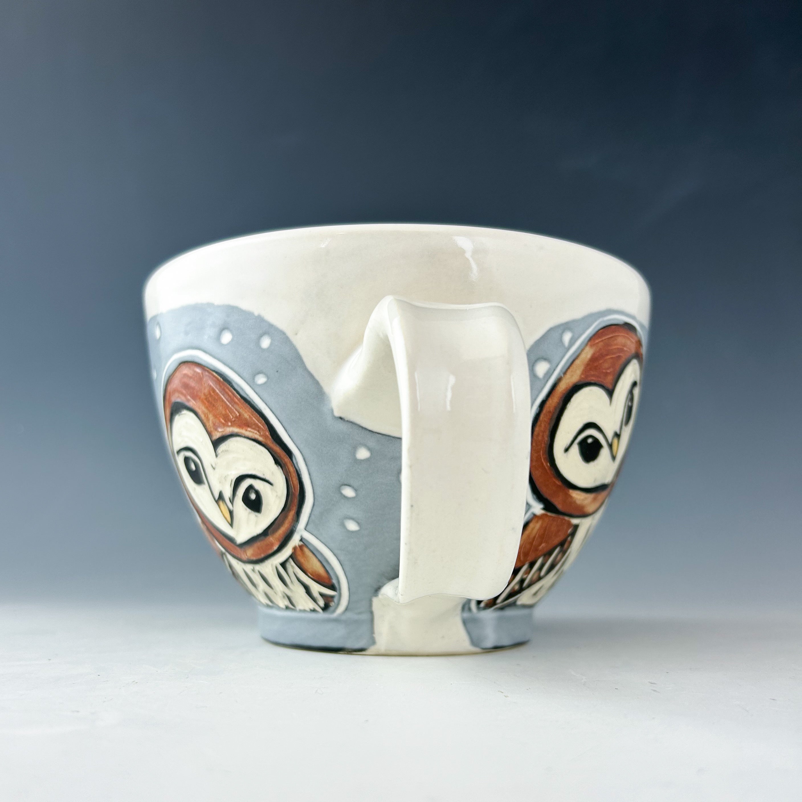 Owl Latte Mug in White