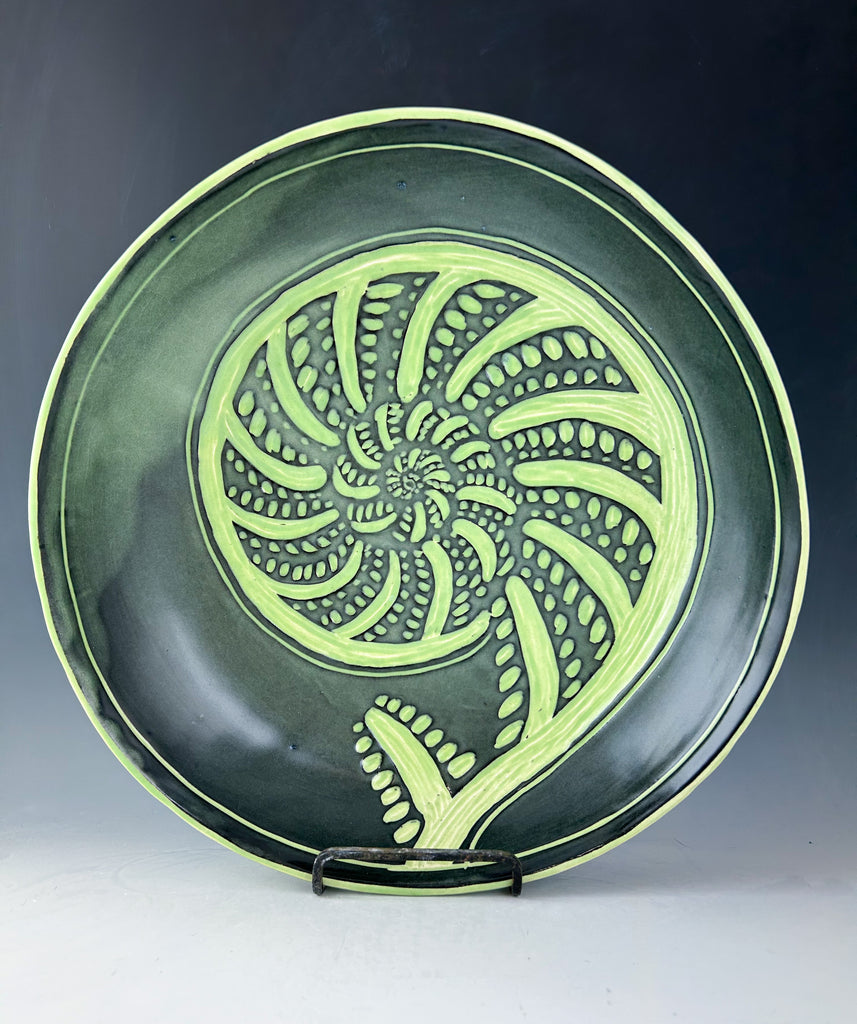 Fiddlehead Large Serving Bowl in Green