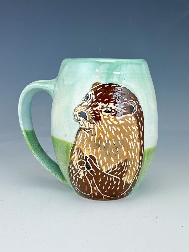 Otter Mug in Blue and Green