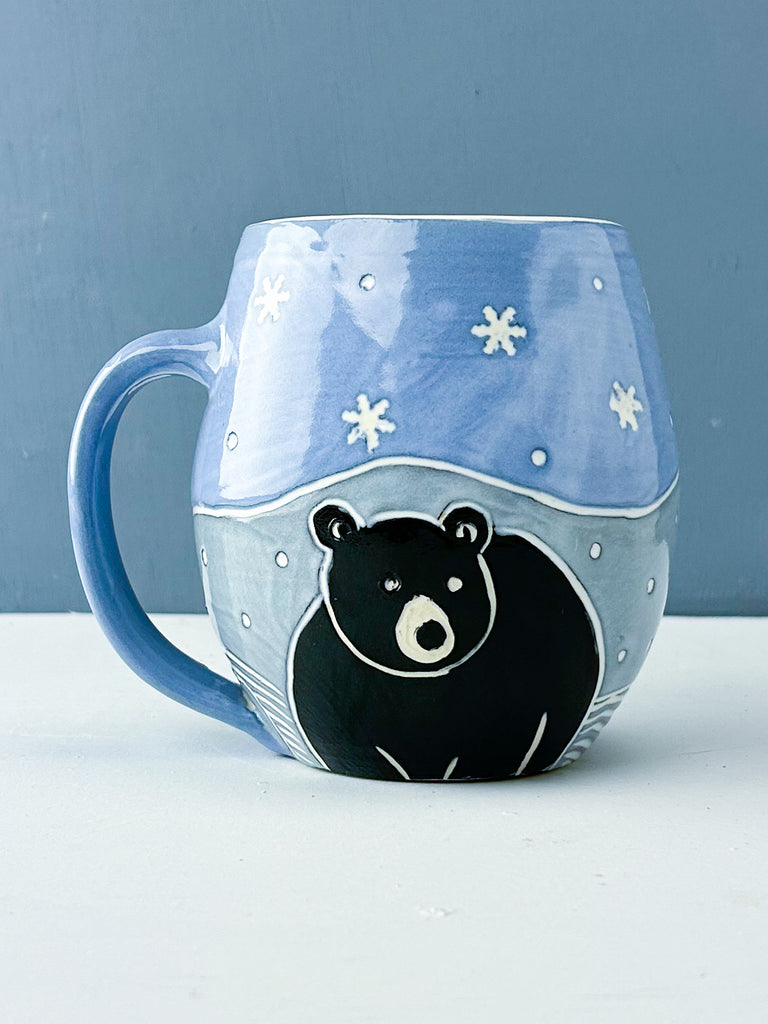 Snowflake Bear Mug in Blue and White