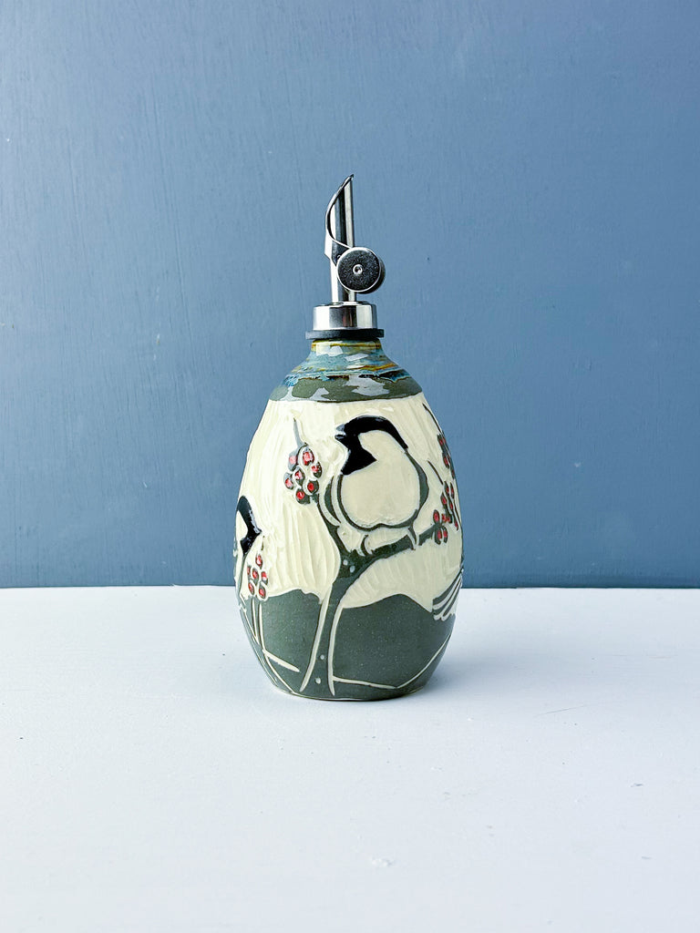 Chickadee Oil Cruet in Gray