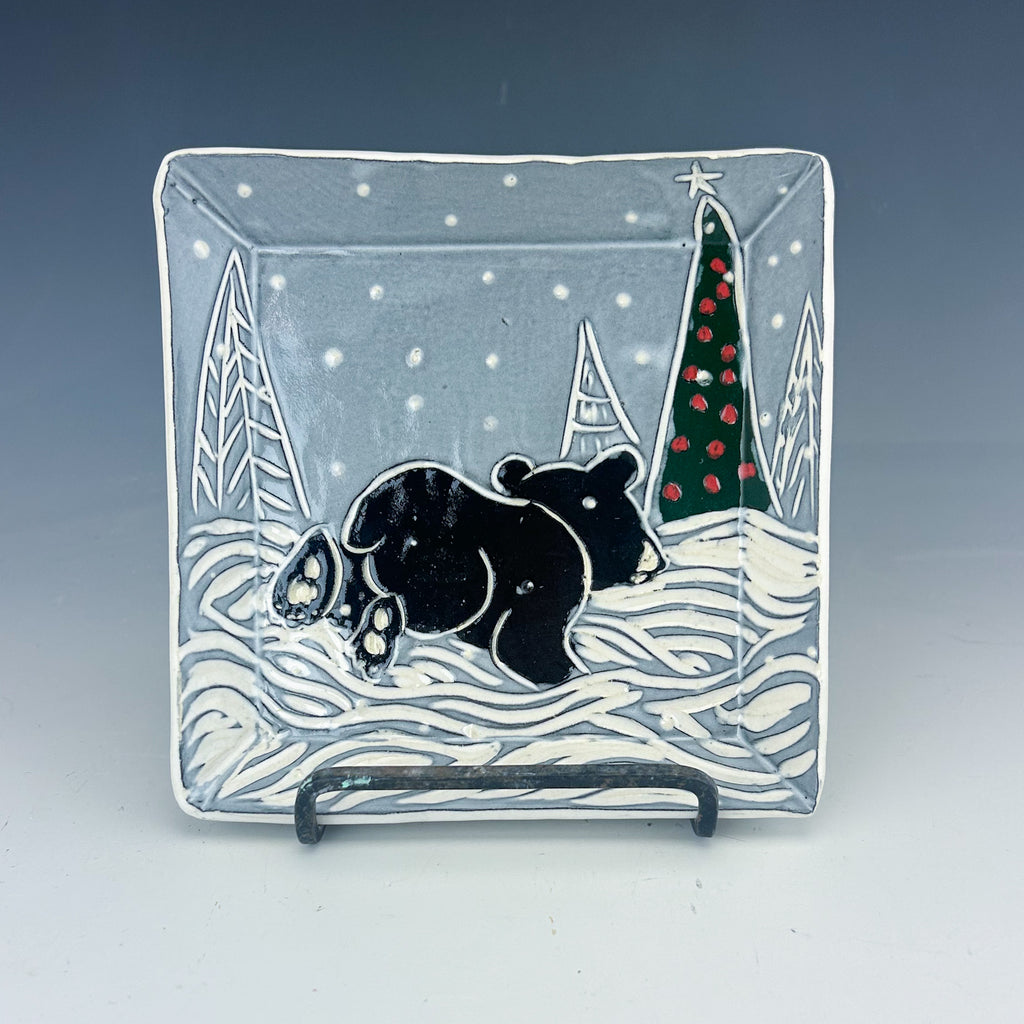 Bear Small Plate in White