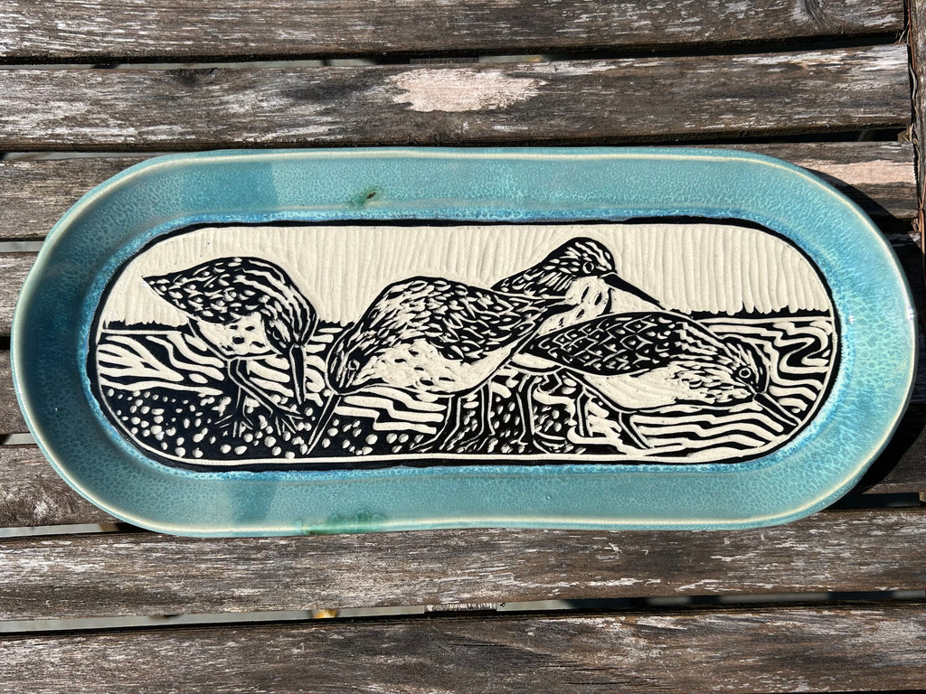 Sandpiper Oval Tray in Blue