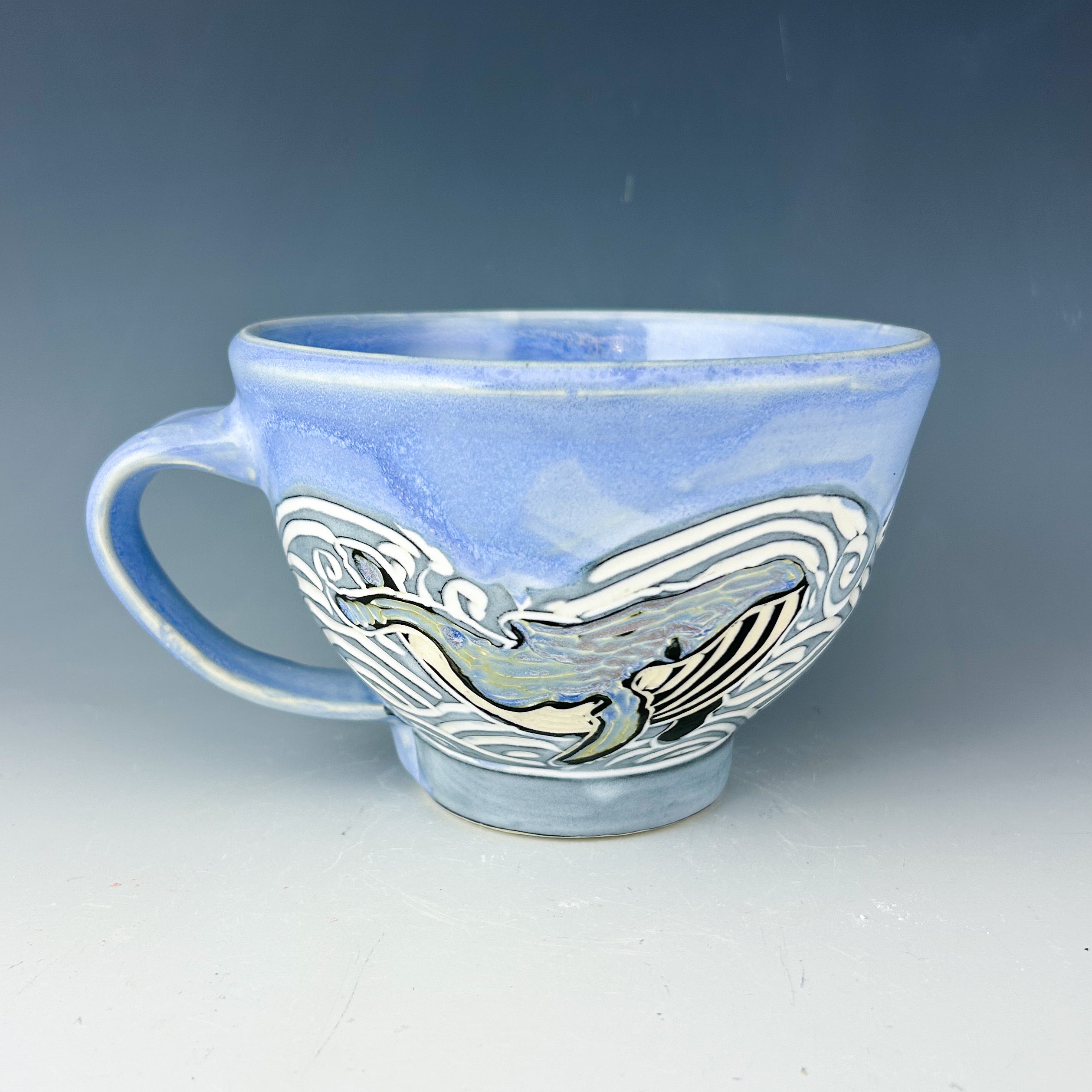 Whale Latte Mug in Blue