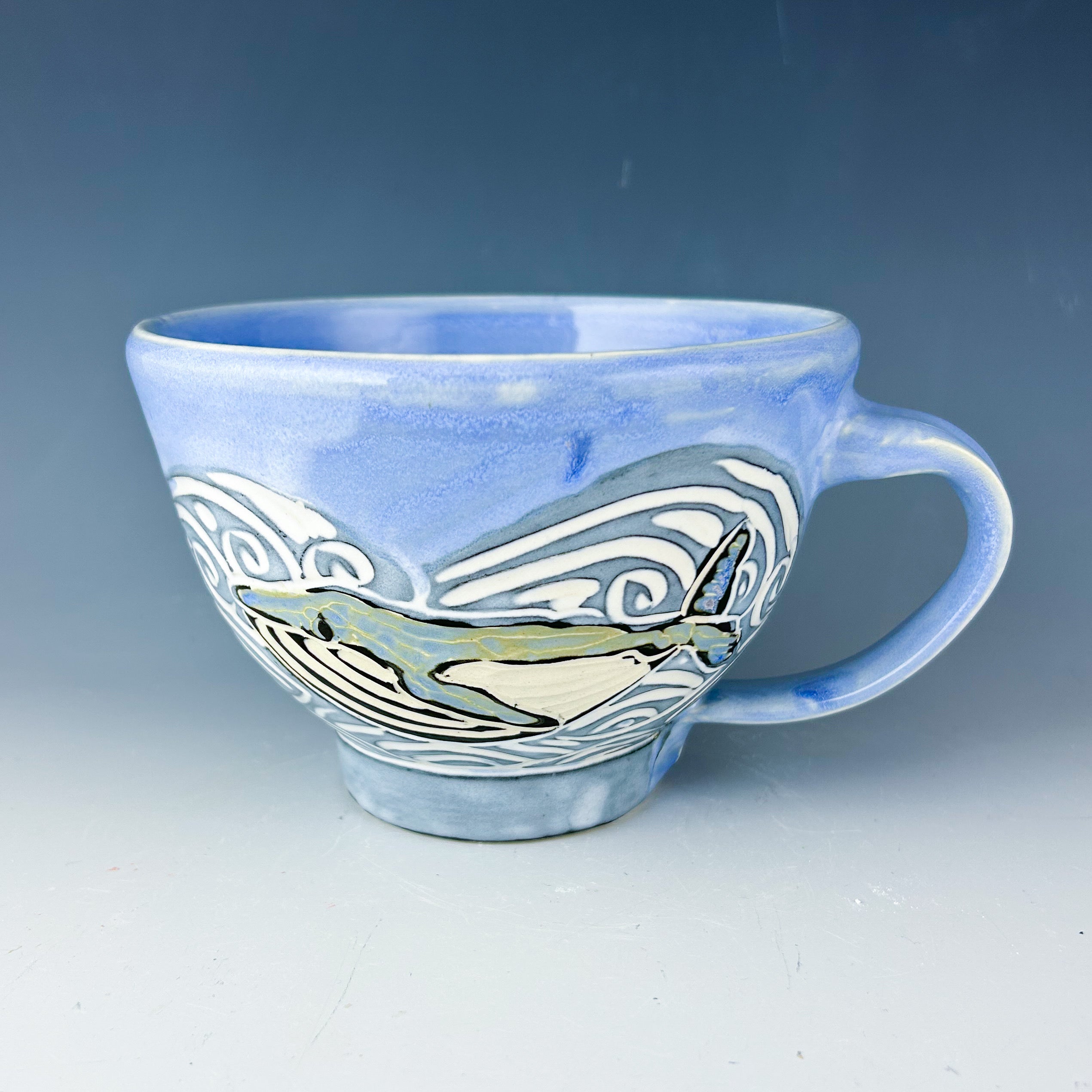 Whale Latte Mug in Blue