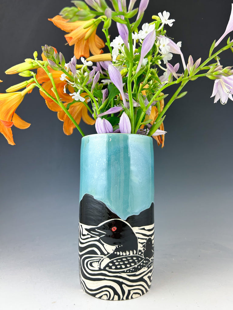 Loon Vase in Blue