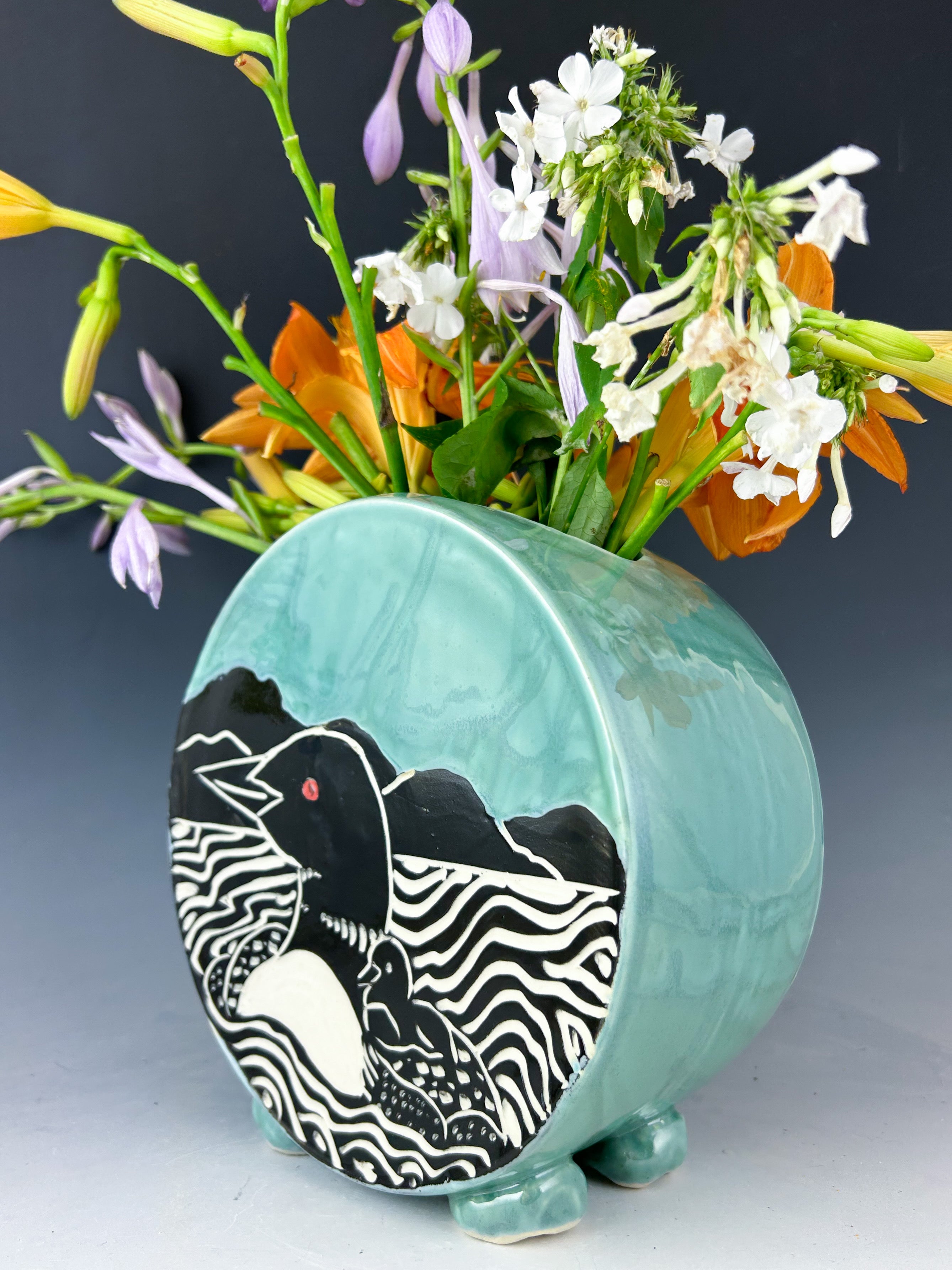 Loon Canteen Vase in Blue
