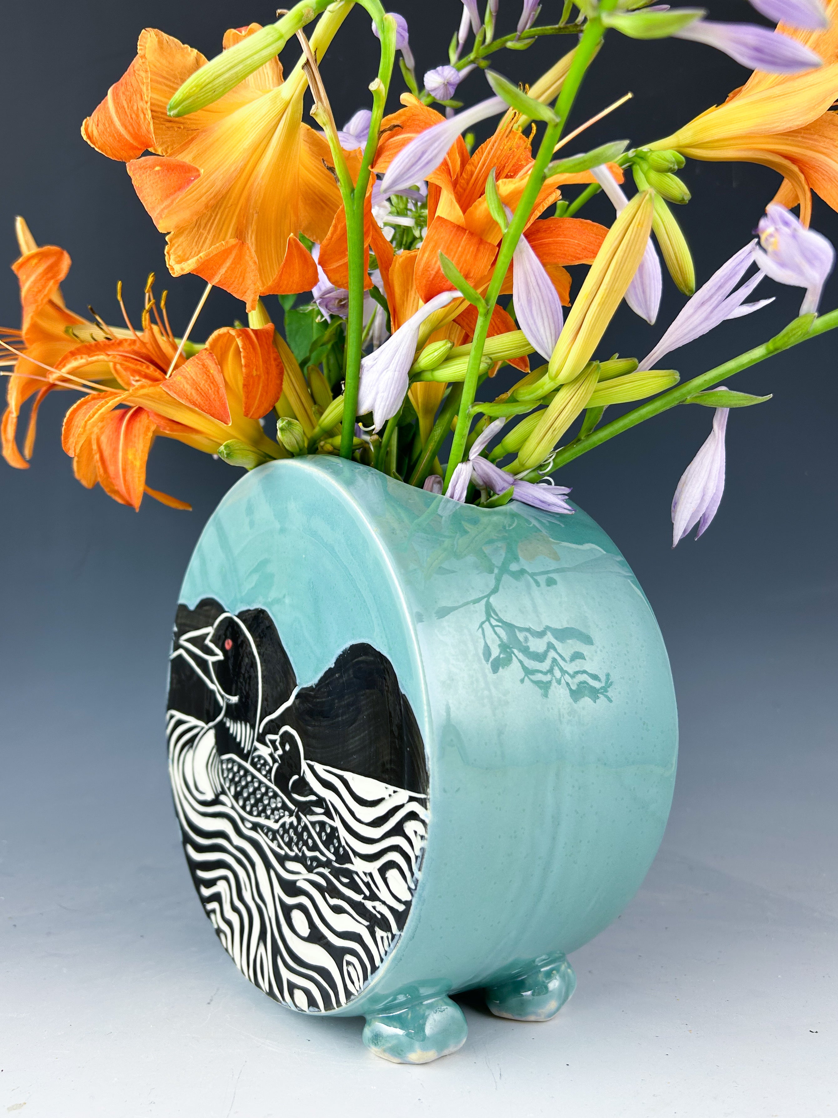 Loon Canteen Vase in Blue