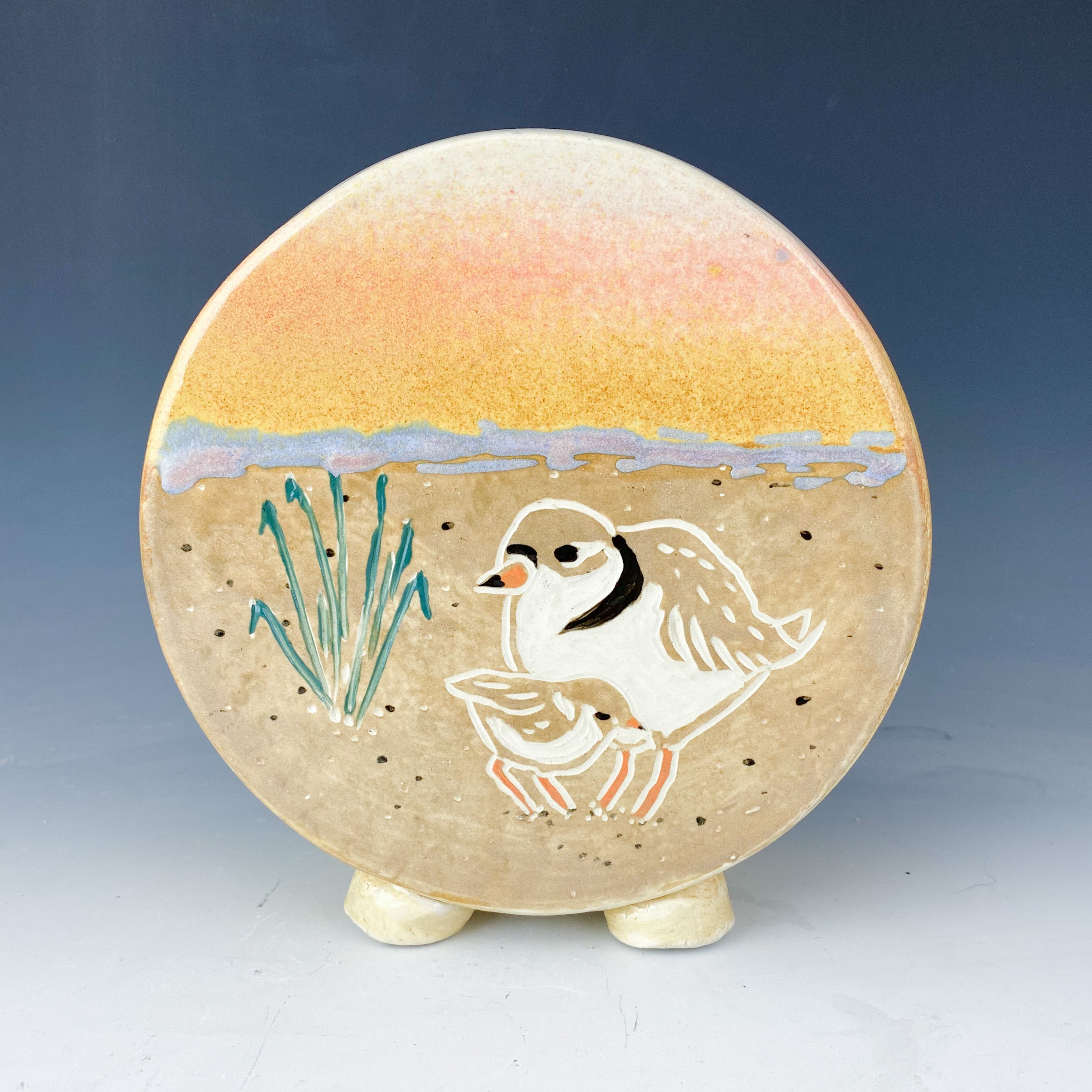 Piping Plover Canteen Vase in Cream Sunset