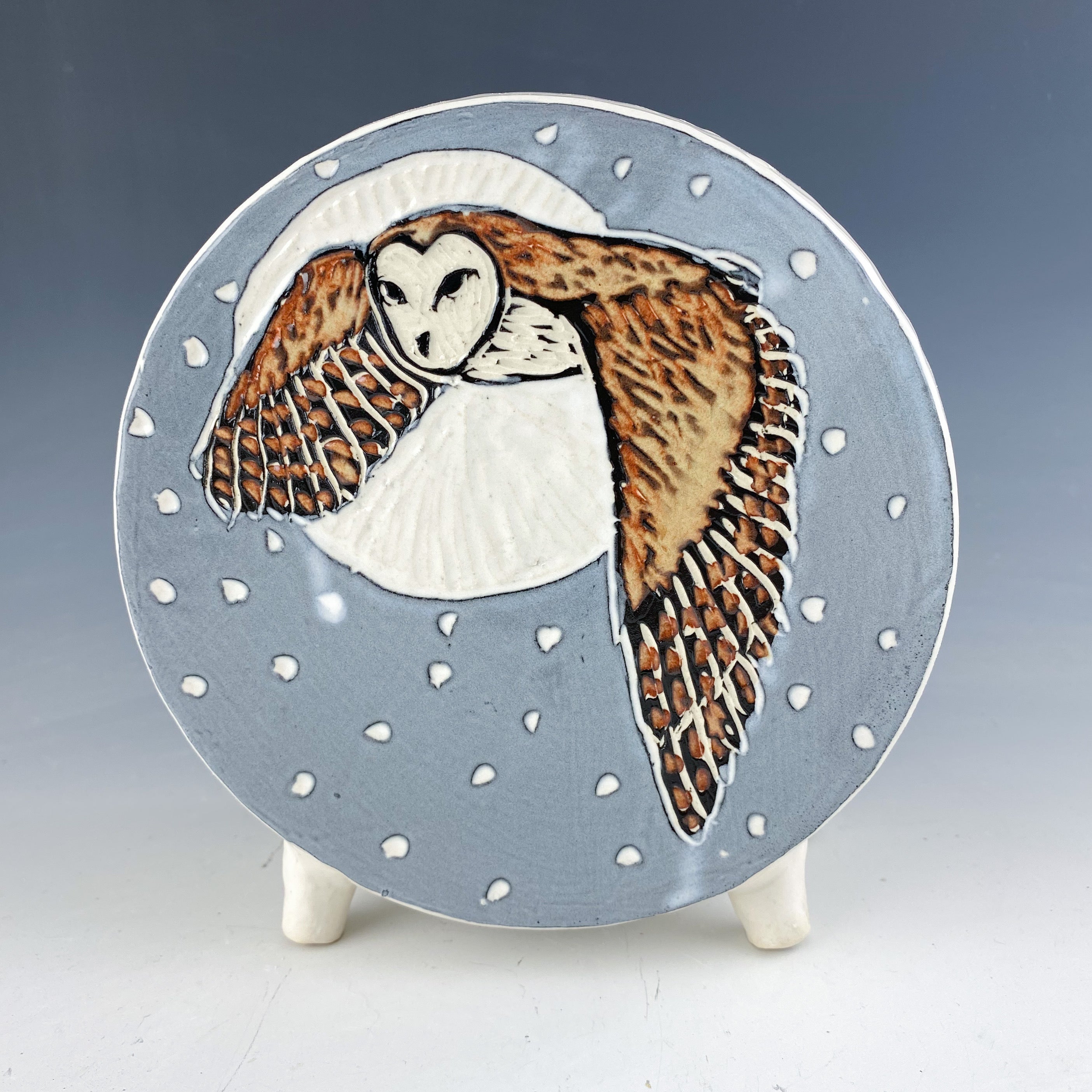Owl Canteen Vase in White