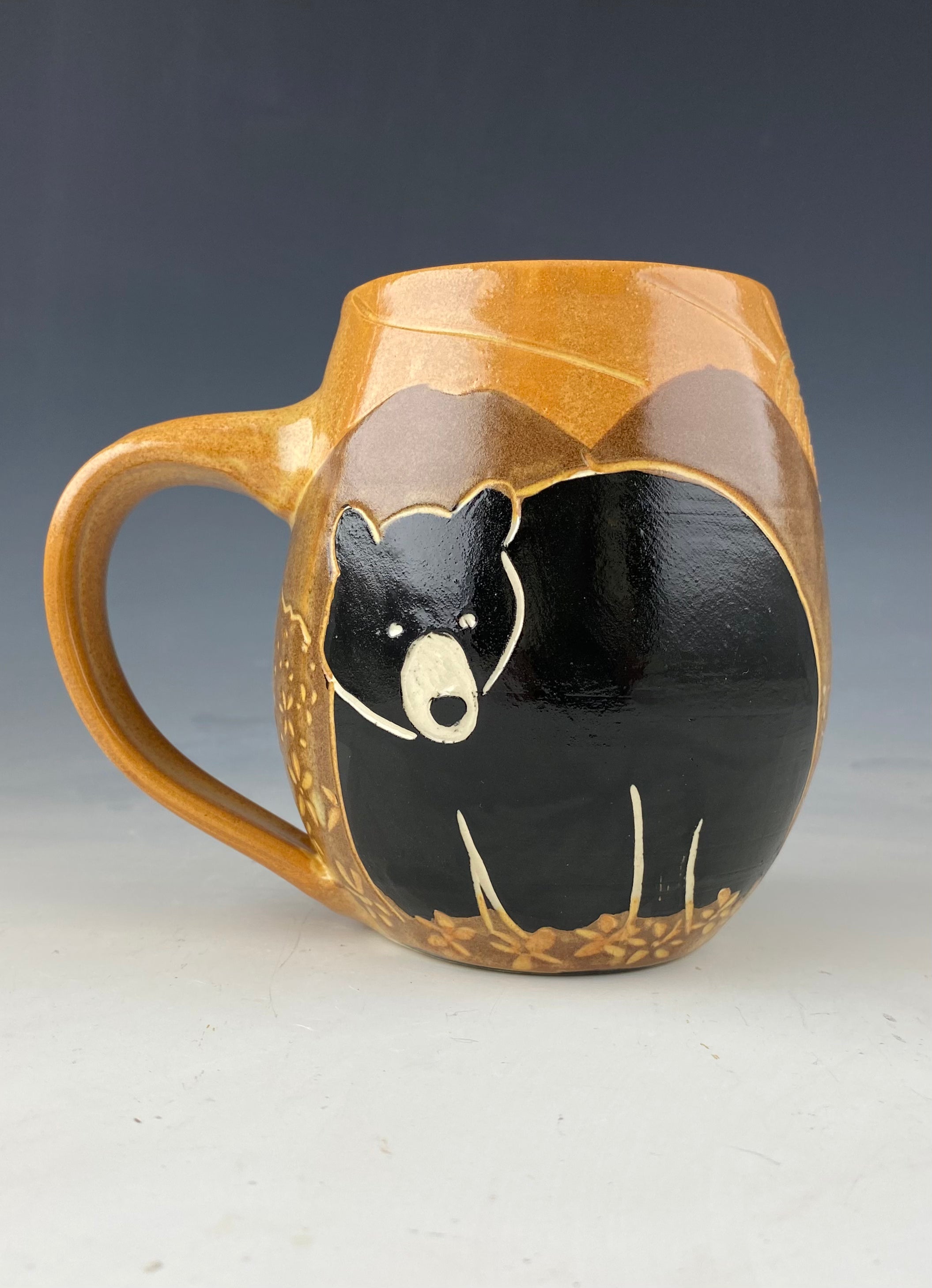 Four Season Bear Mugs in Green, White, Gold and Rust