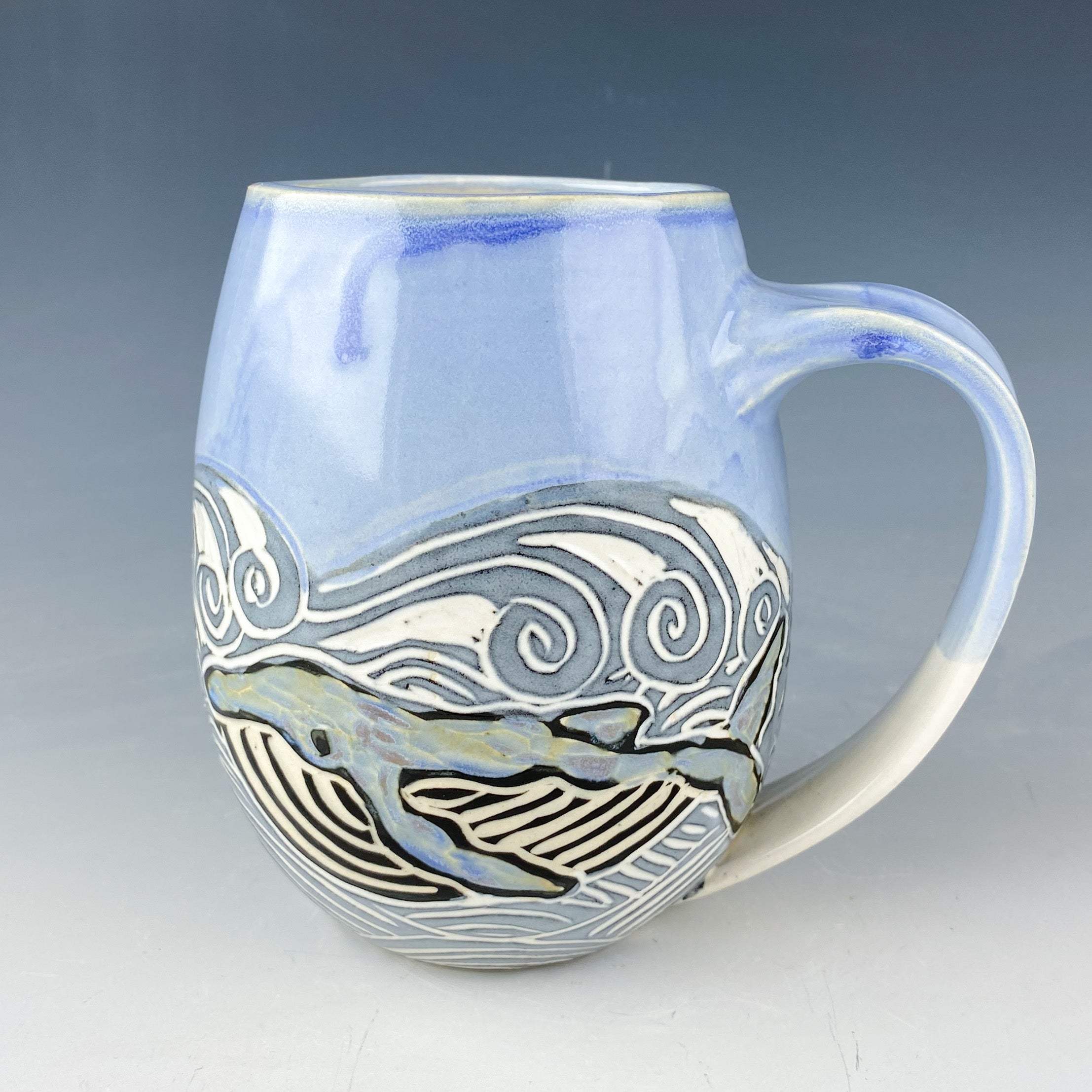 Whale Mug in Blue and White