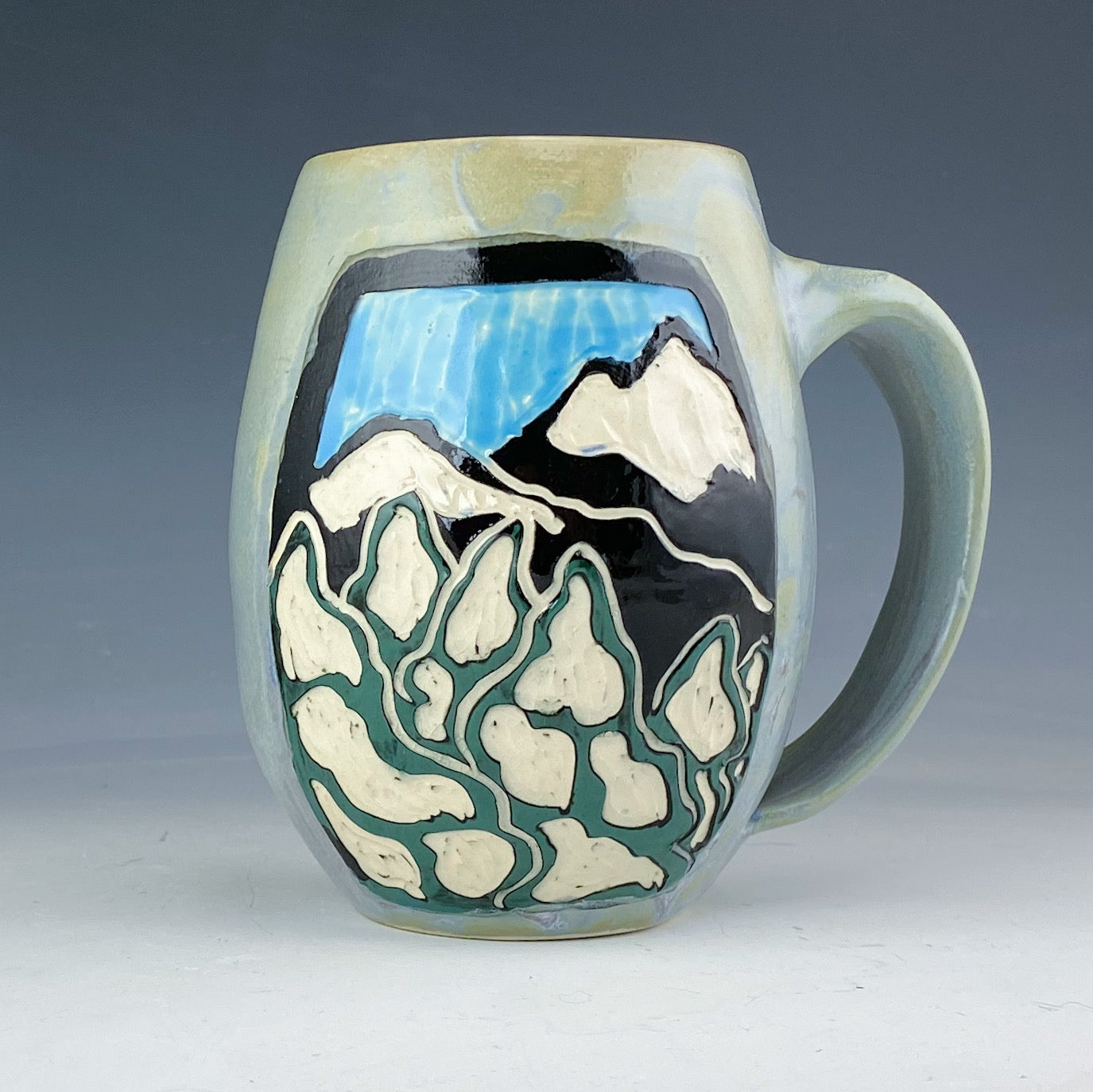 Winter Mountain Mug in Blue