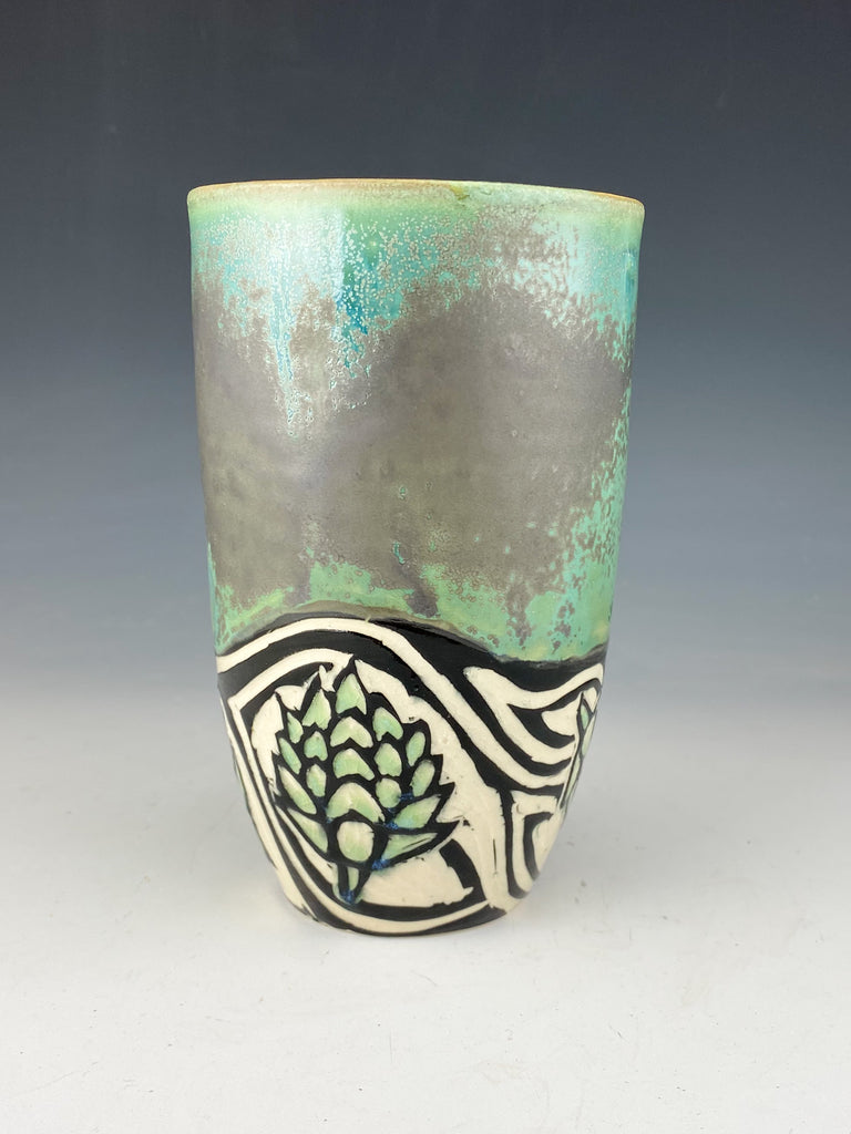 Hops Tumbler in Gunmetal Green with White Interior