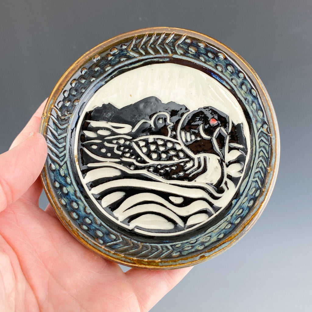 Loon Small Dish in Gray