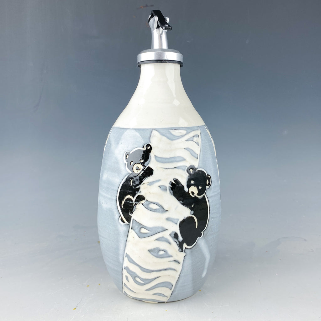 Bear Oil Cruet in White