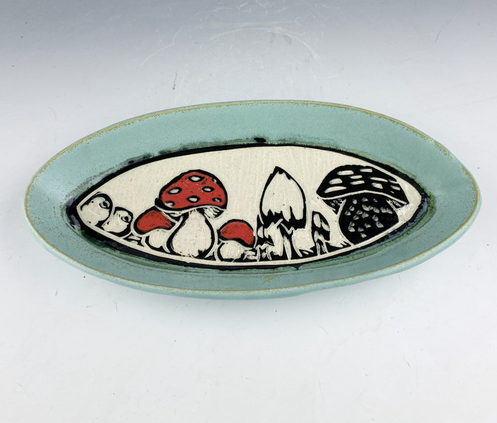 Mushroom Small Tray in Green